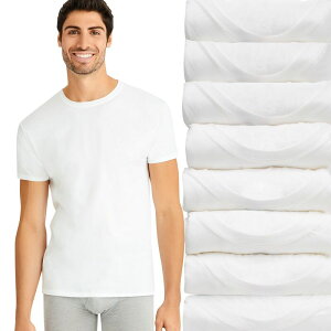 �w�C���Y �����Y �g�b�v�X �V���c �N���[�l�b�N Men's Hanes 6+2 Bonus Pack Ultimate ComfortSoft White Crewneck Undershirt White �z���C�g