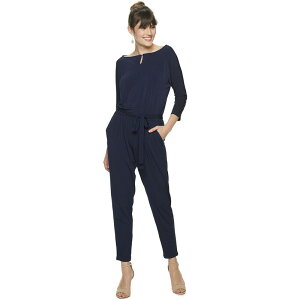 �j�i���I�i���h ���f�B�[�X �g�b�v�X �����s�[�X �A���N�� �W�����v�X�[�c Women's Nina Leonard Solid Ankle Jumpsuit Navy �l�C�r�[