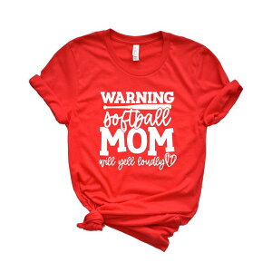 Simply Sage Market ���f�B�[�X �g�b�v�X T�V���c Simply Sage Market Warning Softball Mom Short Sleeve Tee Red ���b�h