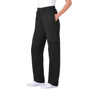 �E�[�}�� �E�B�Y�C�� ���f�B�[�X �{�g���X �J�W���A���p���c �v���X�T�C�Y �X�E�F�b�g�p���c �g�[�� �t���[�X Woman Within Plusize Tall Better-Fleece Pull-On Cargo Sweatpants Black �u���b�N