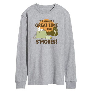 �A�j���L�����N�^�[ �����Y �g�b�v�X T�V���c Licensed Character Men's Peanutsnoopy and Woodstock Smores Tee Gray �O���[