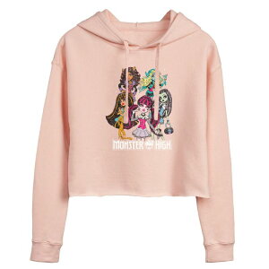 �A�j���L�����N�^�[ ���f�B�[�X �g�b�v�X T�V���c �N���b�v�h �p�[�J�[ �O���t�B�b�N Licensed Character Juniors' Monster High Class Of Cropped Graphic Hoodie Pink �s���N