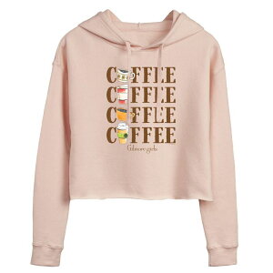 �A�j���L�����N�^�[ ���f�B�[�X �g�b�v�X T�V���c �N���b�v�h �p�[�J�[ Licensed Character Juniors' Gilmore Girls Coffee Cropped Hoodie Pink �s���N