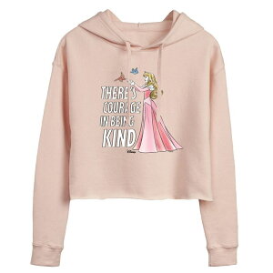 �f�B�Y�j�[ ���f�B�[�X �g�b�v�X T�V���c �N���b�v�h �p�[�J�[ Disney'sleeping Beauty Aurora Juniors' Courage In Being Kind Cropped Hoodie Pink �s���N