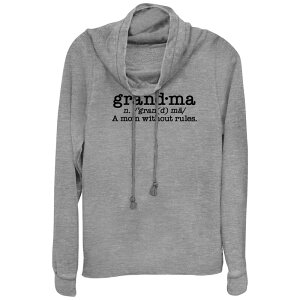 �A���u�����f�b�h ���f�B�[�X �g�b�v�X T�V���c �v���X�T�C�Y �O���t�B�b�N Unbranded Women's Plus Grandma Definition Cowlneck Graphic Lightweight Long Sleeve Gray Heather �O���[