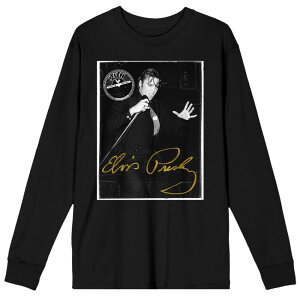 �A�j���L�����N�^�[ �����Y �g�b�v�X T�V���c �O���t�B�b�N Licensed Character Men'sun Records Elvis Presley Long Sleeve Graphic Tee Black �u���b�N