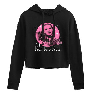 �A�j���L�����N�^�[ ���f�B�[�X �g�b�v�X T�V���c �N���b�v�h �p�[�J�[ Licensed Character Juniors' Wizard of Oz Run Toto Cropped Hoodie Black �u���b�N