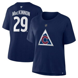 �t�@�i�e�B�N�X ���f�B�[�X �g�b�v�X T�V���c Women's Fanatics Nathan MacKinnonavy Colorado Avalanche Authentic Stack Name & Number T-Shirt Ava Navy �l�C�r�[