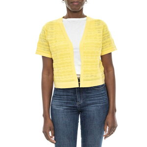 �j�i���I�i���h ���f�B�[�X �A�E�^�[ �j�b�g�E�Z�[�^�[ �W���P�b�g Women's Nina Leonard Novelty Stitch Bolero Jacket Lemon Zest
