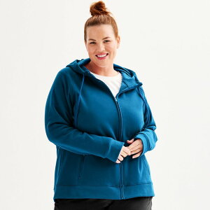 Tek Gear ���f�B�[�X �g�b�v�X T�V���c �v���X�T�C�Y �X�E�F�b�g �t���[�X Plusize Tek Gear Ultrasoft Fleece Full-Zip Hooded Sweatshirt Blue Crayon �u���[