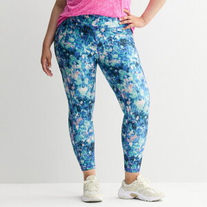 Tek Gear ���f�B�[�X �{�g���X �J�W���A���p���c �v���X�T�C�Y ���M���X �n�C�E�G�X�g Plusize Tek Gear Ultrastretchigh-Waisted Side Pocket 7/8 Leggings Multi Alpine Flora �}���`�J���[