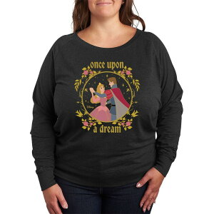 �f�B�Y�j�[ ���f�B�[�X �g�b�v�X T�V���c �v���X�T�C�Y �p�C�� Disney'sleeping Beauty Aurora & Prince Philliplusize Once Upon A Dream French Terry Long Sleeve Tee Heather Charcoal �`���R�[��