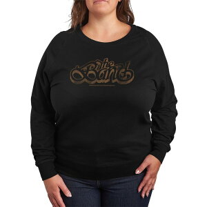 �A�j���L�����N�^�[ ���f�B�[�X �g�b�v�X T�V���c �v���X�T�C�Y �p�C�� ���S Licensed Character Plusize The Band Logo Distressed French Terry Long Sleeve Tee Black �u���b�N