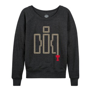 �A�j���L�����N�^�[ ���f�B�[�X �g�b�v�X T�V���c �p�C�� ���S Licensed Character Women's Case IH Logo Tractor Tracks French Terry Long Sleeve Tee Heather Charcoal �`���R�[��