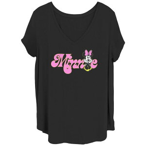 �f�B�Y�j�[ ���f�B�[�X �g�b�v�X T�V���c �v���X�T�C�Y �O���t�B�b�N Disney's Minnie Mouse Soft Pop Juniors' Plus Graphic Tee Black �u���b�N