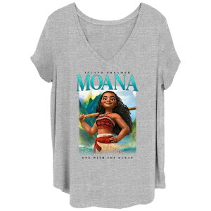 �f�B�Y�j�[ ���f�B�[�X �g�b�v�X T�V���c �v���X�T�C�Y �O���t�B�b�N Disney's Moana Islandreamer Juniors' Plus Graphic Tee Heather Gray �O���[