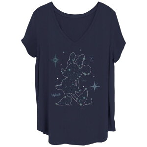 �f�B�Y�j�[ ���f�B�[�X �g�b�v�X T�V���c �v���X�T�C�Y �O���t�B�b�N Disney's Minnie Mouse Cosmic Minnie Juniors' Plus Graphic Tee Navy �l�C�r�[