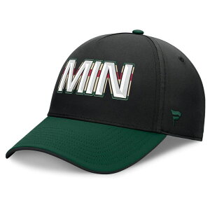 �t�@�i�e�B�N�X �����Y �A�N�Z�T���[ �X�q Men's Fanatics Black/Green Minnesota Wild Authentic Pro Rink Team Code Flex Hat Wld Black �u���b�N