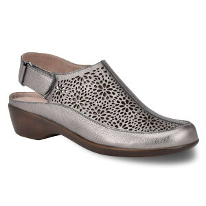 �C�[�W�[�X�s���b�g ���f�B�[�X �V���[�Y �T���_�� ���U�[ Easy Spirit Dawn Women's Perforated Leather Slingback Mules Pewter �s���[�^�[
