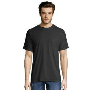�w�C���Y �����Y �g�b�v�X T�V���c �N���[�l�b�N �g�[�� Big & Tall Hanes Workwear 2-pack X-Temp Fresh IQ Crewneck Pocketees Black �u���b�N