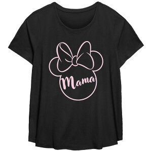 �f�B�Y�j�[ ���f�B�[�X �g�b�v�X T�V���c �v���X�T�C�Y �O���t�B�b�N Disney's Minnie Mouse Mama Plus Graphic Tee Black �u���b�N