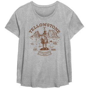 �A�j���L�����N�^�[ ���f�B�[�X �g�b�v�X T�V���c �v���X�T�C�Y �O���t�B�b�N Licensed Character Plusize Yellowstonest. 1886 Graphic Tee Heather Gray �O���[