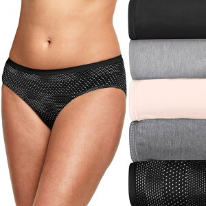 �w�C���Y ���f�B�[�X �A���_�[�E�F�A �p���c Hanes Ultimate 6-Pack Breathable Hipster Underwear 41H6CC Black Grey Pack �u���b�N