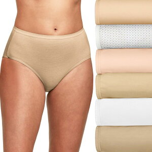 �w�C���Y ���f�B�[�X �A���_�[�E�F�A �p���c �R�b�g�� Hanes Ultimate 6-Pack Breathable Cotton Brief Underwear 40H6CC Nude Asst