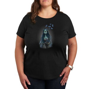 �A�j���L�����N�^�[ ���f�B�[�X �g�b�v�X T�V���c �v���X�T�C�Y �O���t�B�b�N Licensed Character Plus Corpse Bride Butterflies Graphic Tee Black �u���b�N