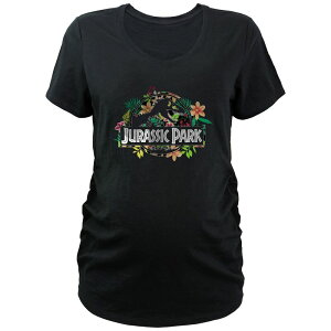 �A�j���L�����N�^�[ ���f�B�[�X �g�b�v�X T�V���c V�l�b�N �}�^�j�e�B ���S �O���t�B�b�N Licensed Character Maternity Jurassic Park Tropical Flowers Logo V-Neck Graphic Tee Black �u���b�N