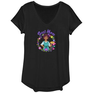 �f�B�Y�j�[ ���f�B�[�X �g�b�v�X T�V���c �O���t�B�b�N Disney's Encanto Best Mom Women's Graphic Tee Black �u���b�N