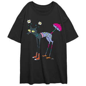 �A�j���L�����N�^�[ ���f�B�[�X �g�b�v�X T�V���c �O���t�B�b�N Licensed Character Juniors' The Simpsons Mutant Snowball Oversized Graphic Tee Black �u���b�N