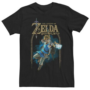 �A�j���L�����N�^�[ �����Y �g�b�v�X T�V���c Licensed Character Men's Zelda Breath of the Wild Link Archer Jump Tee Black �u���b�N
