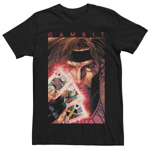 �A�j���L�����N�^�[ �����Y �g�b�v�X T�V���c Licensed Character Men's Marvel's X-Men Gambit Card Poster Tee Black �u���b�N