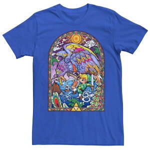 �A�j���L�����N�^�[ �����Y �g�b�v�X T�V���c Licensed Character Men's Nintendo Legend Of Zelda Winder Waker Stained Glass Tee Royal