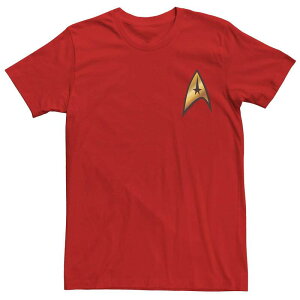 �A�j���L�����N�^�[ �����Y �g�b�v�X T�V���c Licensed Character Men'star Trek Starfleet Command Badge Tee Red ���b�h