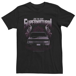 �A�j���L�����N�^�[ �����Y �g�b�v�X T�V���c Licensed Character Men'supernatural Join The Hunt Purple Hue Poster Tee Black �u���b�N