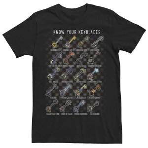 �A�j���L�����N�^�[ �����Y �g�b�v�X T�V���c Licensed Character Men's Kingdom Hearts Keyblades Chart Poster Tee Black �u���b�N