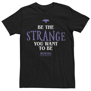 �A�j���L�����N�^�[ �����Y �g�b�v�X T�V���c Licensed Character Men's Wednesday Be The Strange You Wanto Be Tee Black �u���b�N