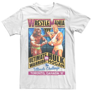 �A�j���L�����N�^�[ �����Y �g�b�v�X T�V���c Licensed Character Men's WWE The Ultimate Challenge Wrestlemania VI Poster Tee White �z���C�g