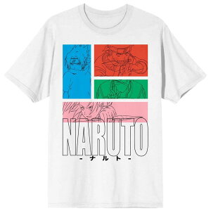 �A�j���L�����N�^�[ �����Y �g�b�v�X T�V���c Licensed Character Men's Naruto Classic Group Squares Tee White �z���C�g