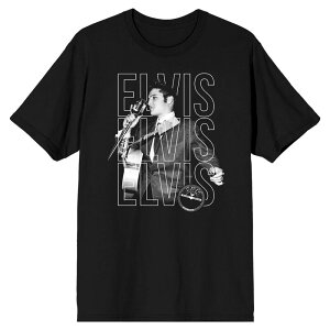 �A�j���L�����N�^�[ �����Y �g�b�v�X T�V���c �O���t�B�b�N Licensed Character Men'sun Records Elvis Presley Graphic Tee Black �u���b�N