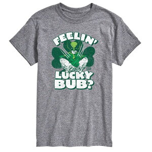 �}�[�x�� �����Y �g�b�v�X T�V���c �O���t�B�b�N Men's Marvel Wolverine Feelin' Lucky Bub Graphic Tee Athletic Heather �w�U�[