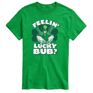 �}�[�x�� �����Y �g�b�v�X T�V���c �O���t�B�b�N Men's Marvel Wolverine Feelin' Lucky Bub Graphic Tee Green �O���[��