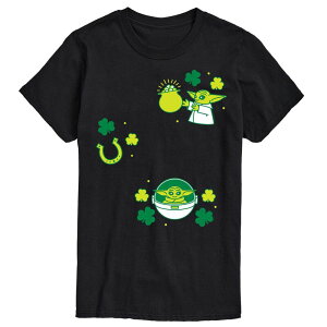 �X�^�[ �E�H�[�Y �����Y �g�b�v�X T�V���c �O���t�B�b�N Men'star Wars The Mandalorian Grogu St. Patrick's Day Icons Graphic Tee Black �u���b�N