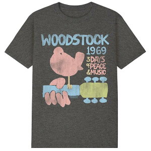 �A�j���L�����N�^�[ �����Y �g�b�v�X T�V���c �O���t�B�b�N Licensed Character Men's Woodstock 50 Years Dove Graphic Tee Charcoal �`���R�[��