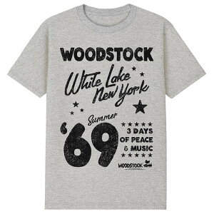 �A�j���L�����N�^�[ �����Y �g�b�v�X T�V���c �O���t�B�b�N Licensed Character Men's Woodstock White Lake New York '69 Graphic Tee Heather Gray �O���[
