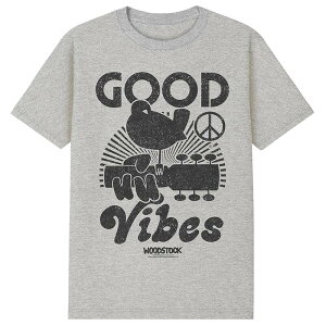 �A�j���L�����N�^�[ �����Y �g�b�v�X T�V���c �O���t�B�b�N Licensed Character Men's Woodstock Good Vibes Graphic Tee Heather Gray �O���[