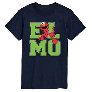 �A�j���L�����N�^�[ �����Y �g�b�v�X T�V���c �O���t�B�b�N Licensed Character Men'sesame Street Elmo Graphic Tee Navy �l�C�r�[
