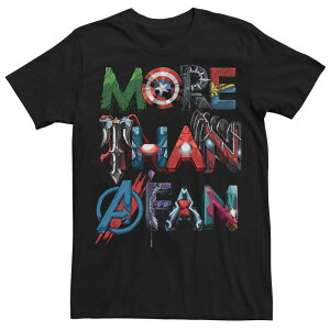 �A�j���L�����N�^�[ �����Y �g�b�v�X T�V���c �O���t�B�b�N Licensed Character Men's Marvel More Than A Fan Avenger Letter Fill Graphic Tee Black �u���b�N